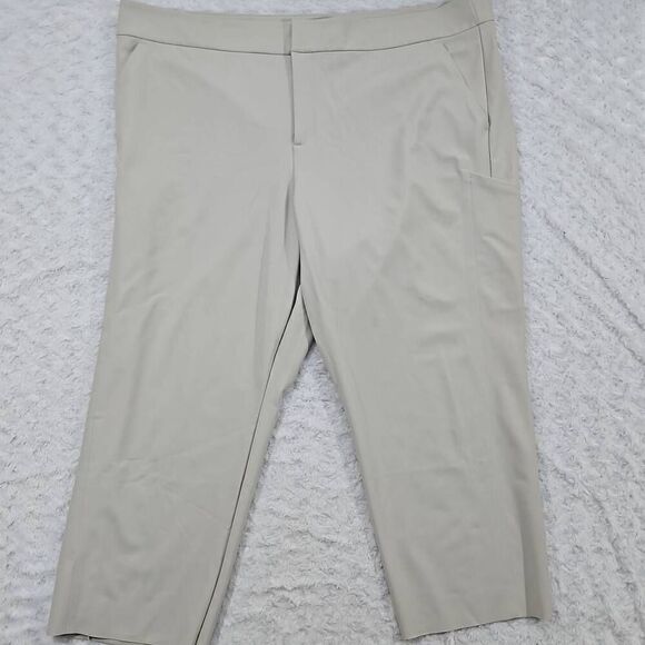Athleta Womens Size 26 Cream Stellar Straight Crop Pant Casual Summer Boating - Picture 1 of 10